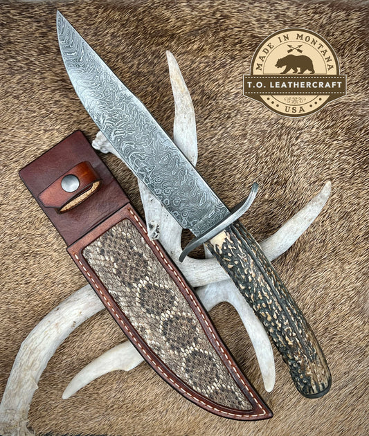 Custom sheath, western diamond back inlay