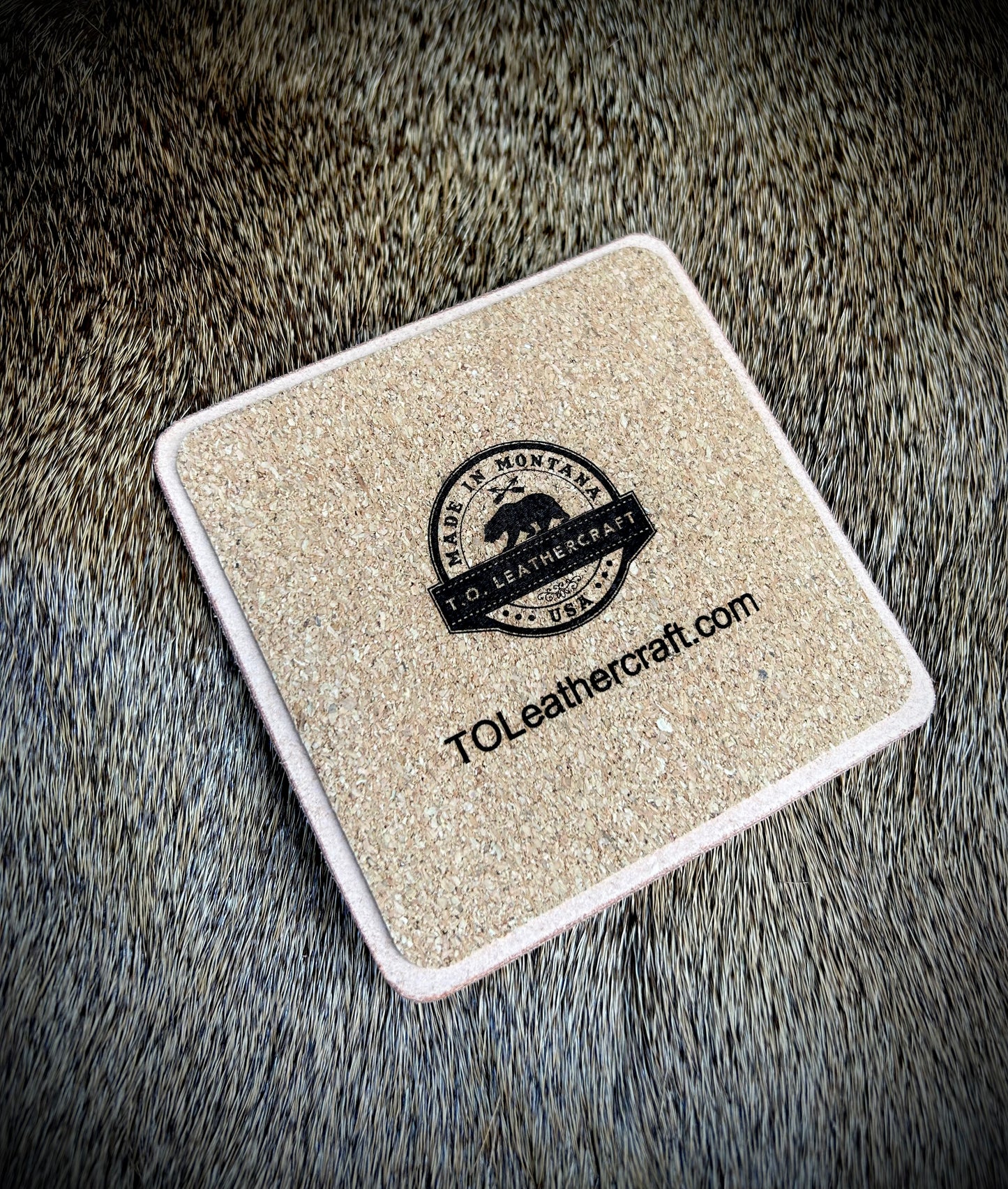 Leather coasters, set of 4