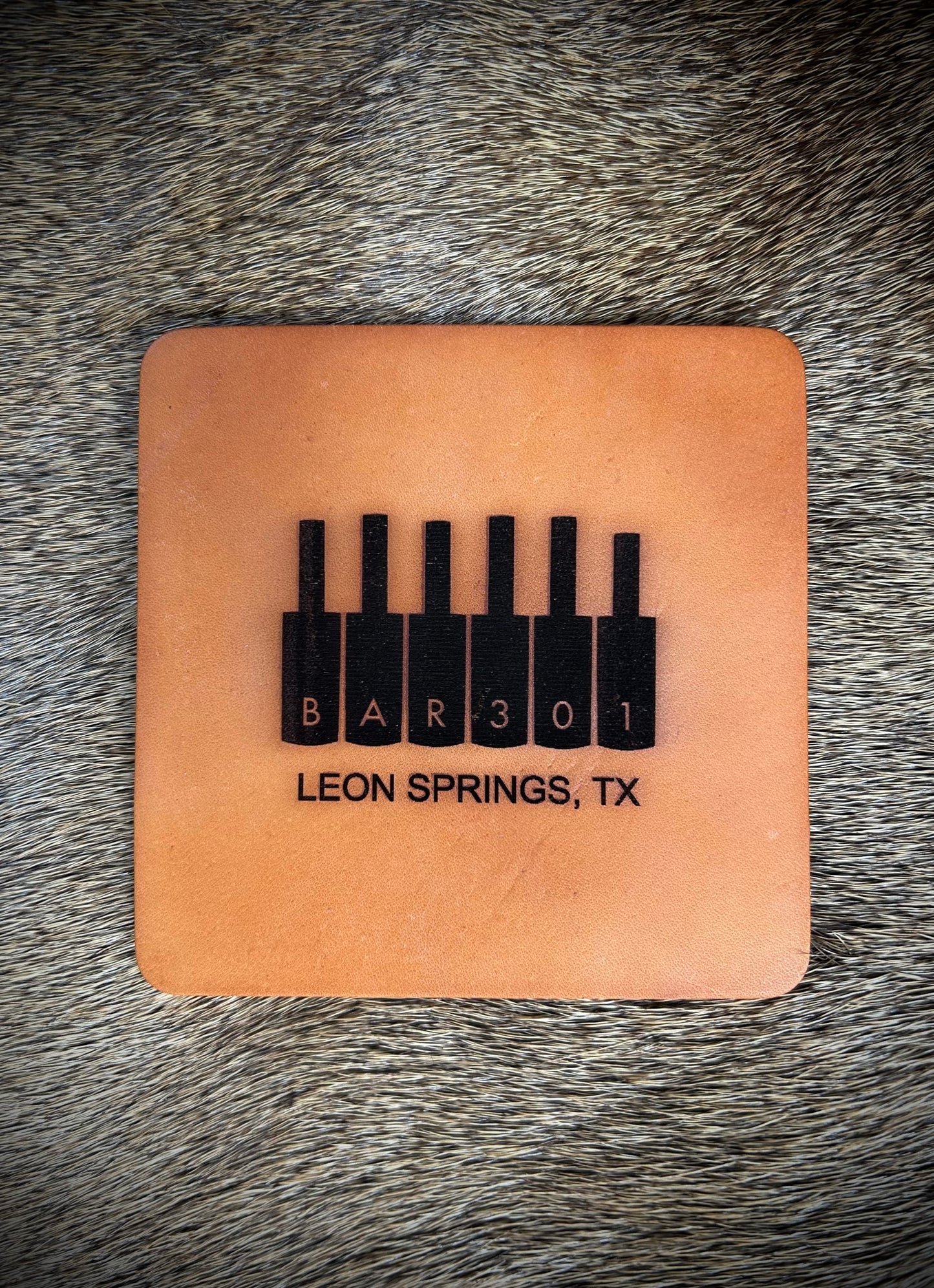 Leather coasters, set of 4