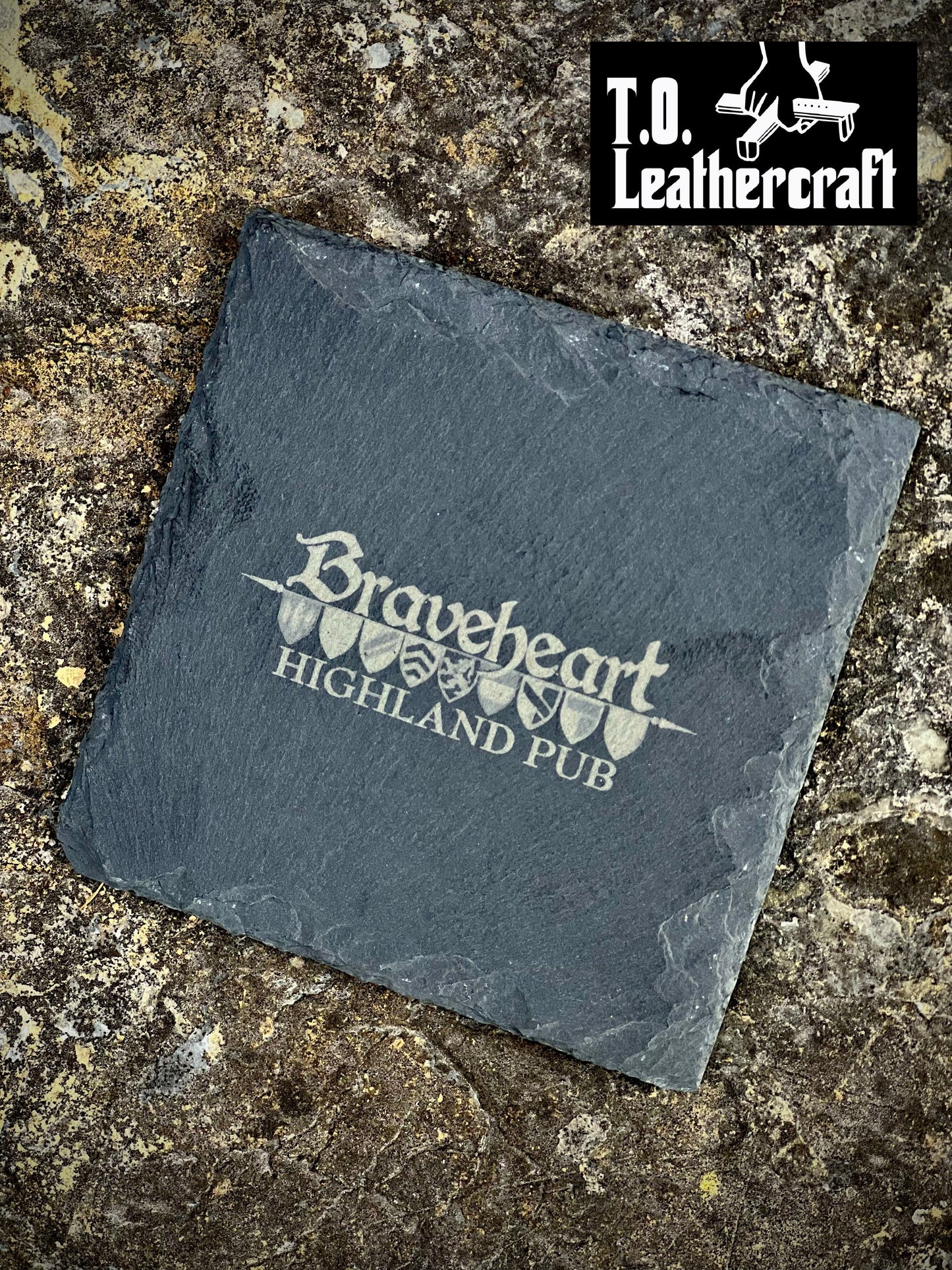 Slate stone coasters, set of 4